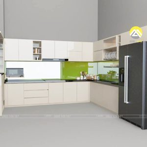 Tủ bếp MDF chống ẩm phủ acrylic