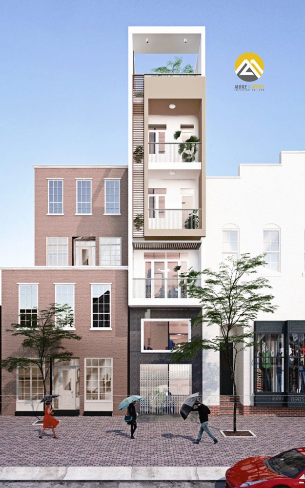 Mẫu Thiết Kế Kiến Trúc Nhà Phố 4 Tầng