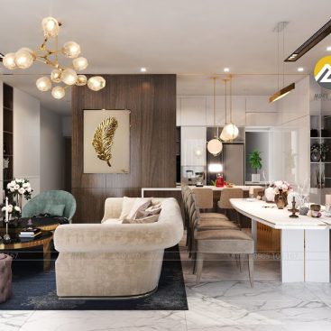 Thiết kế nội thất phòng Khách Căn Hộ CII