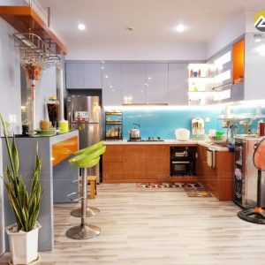 Thi công nội thất phòng khách bếp căn hộ
