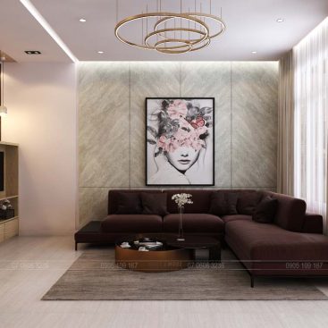 Thiết kế nội thất phòng khách, bếp biệt thự Lakeview Quận 2