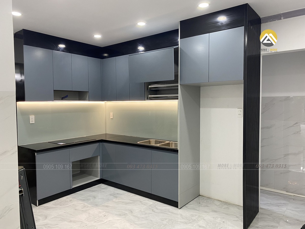Thi công nội thất tủ bếp biệt thự tại Long Xuyên An Giang