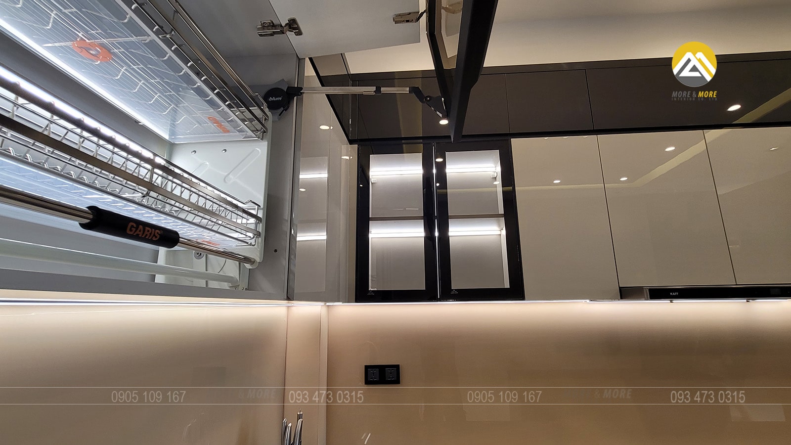 Tủ bếp sử dụng HDF siêu chống ẩm phủ Acrylic Gỗ An Cường