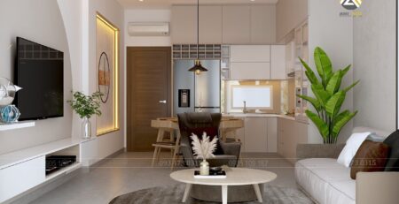 Thiết kế nội thất tủ bếp căn hộ 2 phòng ngủ tại Tân Phú, TPHCM