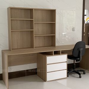 Bàn làm việc sử dụng gỗ MDF lõi xanh chống ẩm phủ Melamine gỗ An Cường tại Trảng Bàng, Tây Ninh