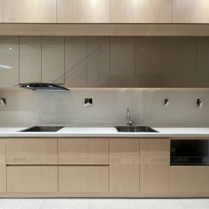 Tủ Bếp Inox 304 Kết Hợp MDF Lõi Xanh Phủ Laminate Và Acrylic An Cường