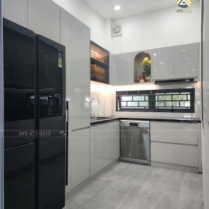 Tủ bếp Acrylic An Cường cho nhà phố tại Tà Bế Gold City, Đồng Xoài