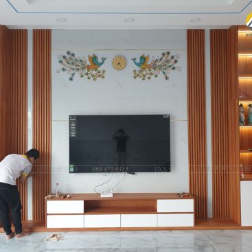 Hệ trang trí tivi cho biệt thự Five Star Eco City, Tây Ninh